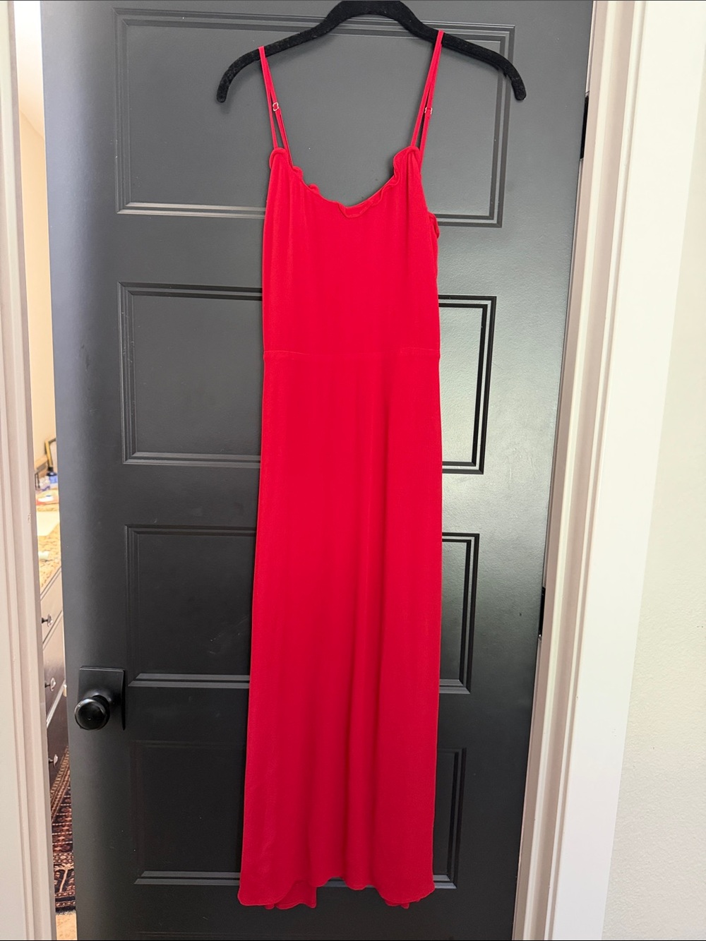Reformation Red Spaghetti-Strap Maxi Dress